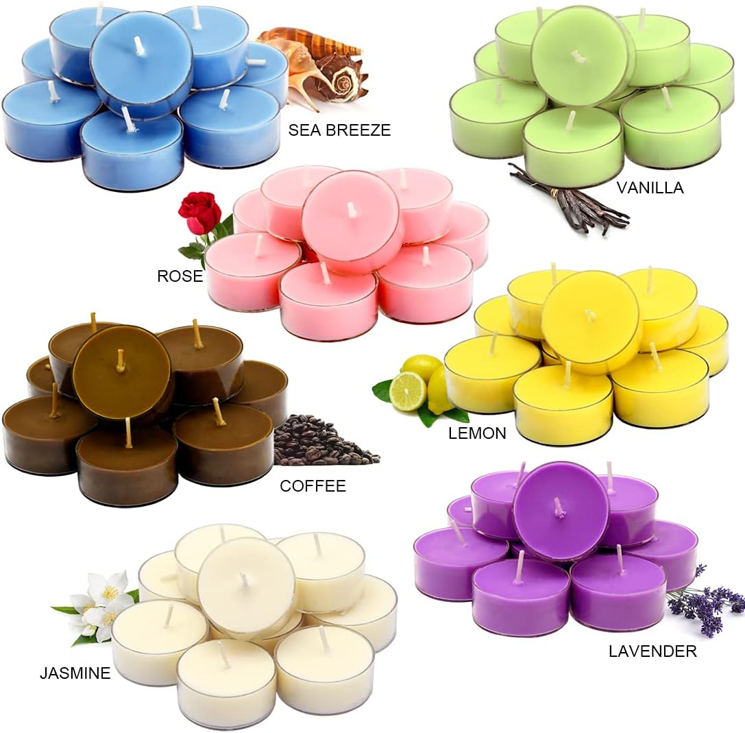 DEYBBY Scented Tealight Candles, Long Lasting Soywax Tea Candle Used for All of Holders