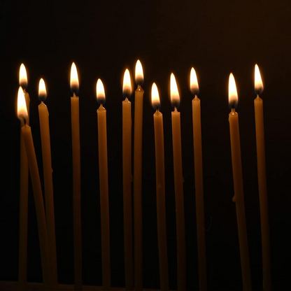 DEYBBY Beeswax Birthday Candles, Dripless and Smokeless, Eco Taper Candles for Home, Dinner, Cake, Prayer, Church, Hanukkah, Christmas