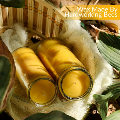 7 Day Beeswax Yartzeit Candle-Kosher Yahrtzeit Memorial and Yom Kippur Candle in Glass Jar