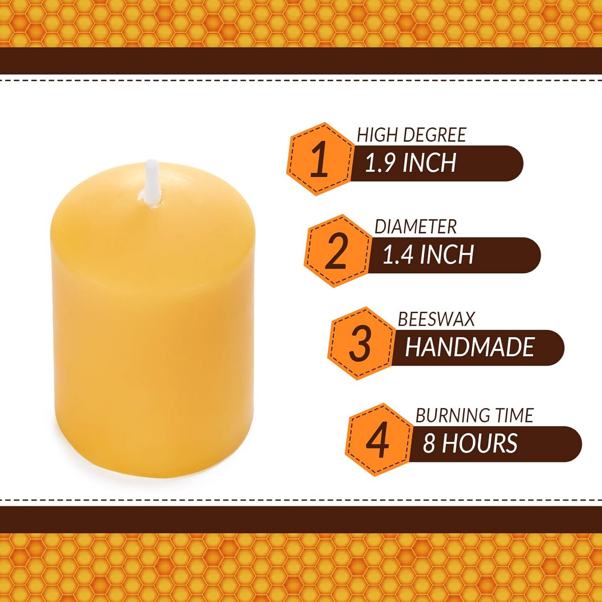 Beeswax Votive Candles-Natural Small Votives Set for Home Room Decor Party Wedding Spa Gift