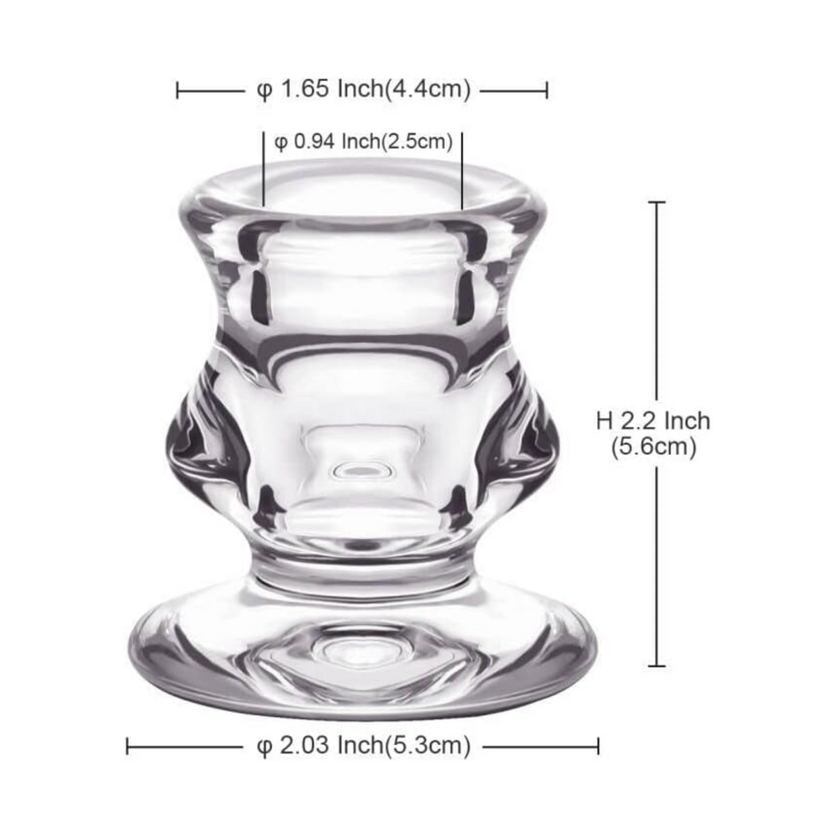 Clear Glass Candlestick Holders, Set of 12 Taper Candle Holders for Wedding, Decoration and Dinning
